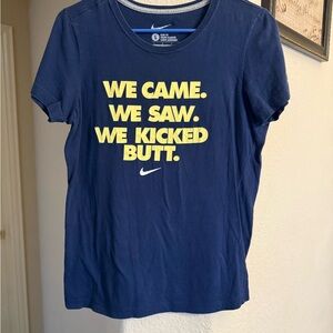 Nike Navy Tee with Bold Yellow Slogan